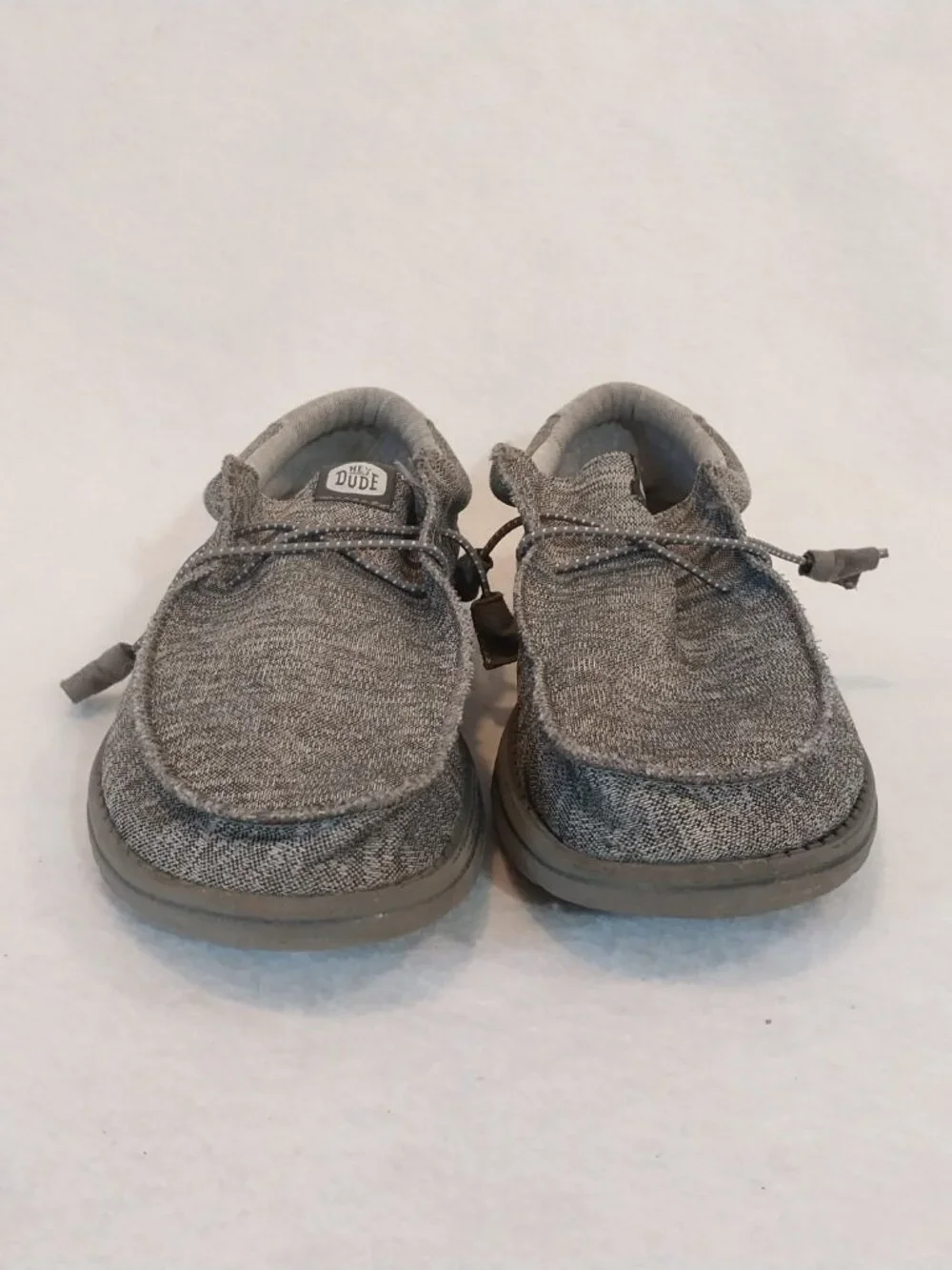 Hey Dude Shoes Mens 8 Gray Knit Wally Sport Slip On Boat Loafer Casual Comfort.